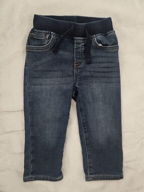 GAP Baby Slim Pull-On Sweatpant Jean - Navy and Light Blue
